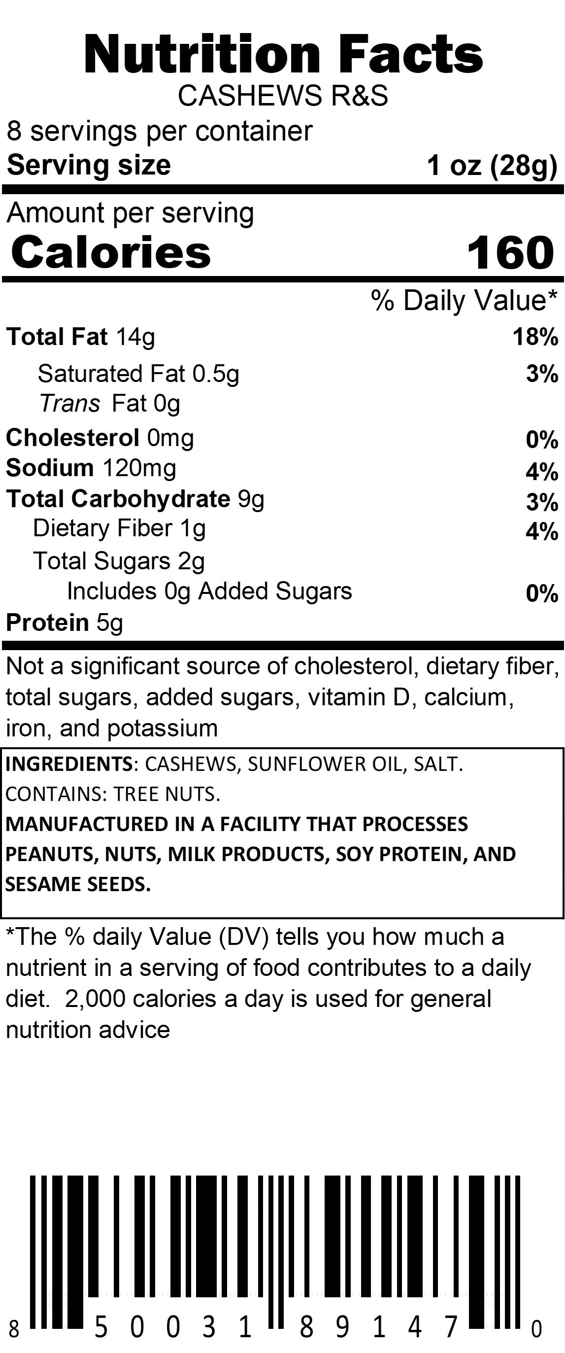 Roasted & Salted Cashews