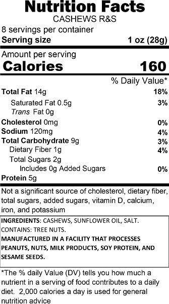 Roasted & Salted Cashews